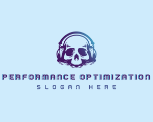 Music Skull Headphones logo design