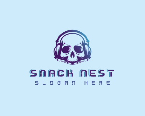 Music Skull Headphones logo design