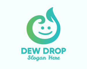 Smiling Droplet Plant logo design