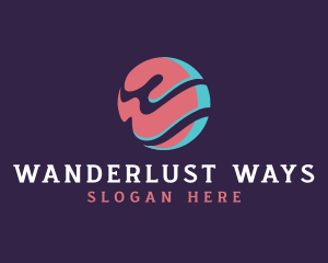 Wave Circle Letter W logo design