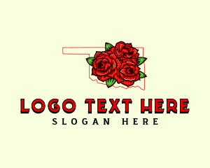 Oklahoma Rose Flower logo