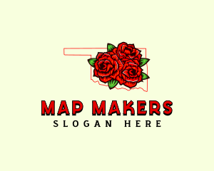 Oklahoma Rose Flower logo design