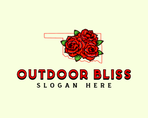 Oklahoma Rose Flower logo design