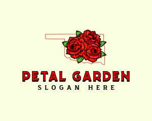 Oklahoma Rose Flower logo design