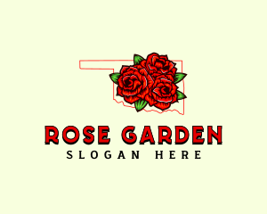 Oklahoma Rose Flower logo design