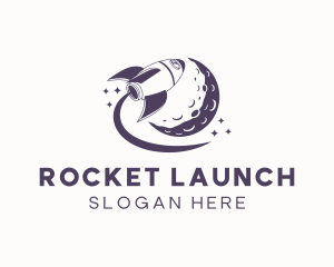 Moon Space Rocket logo design