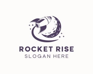 Moon Space Rocket logo design