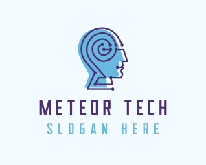 Technology Human Cyber Technician logo design