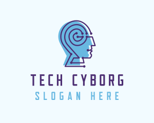 Technology Human Cyber Technician logo design