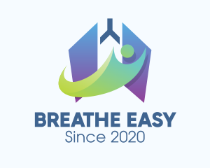 Respiratory Lung Person logo design