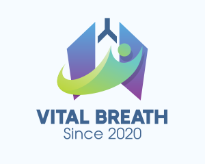 Respiratory Lung Person logo design