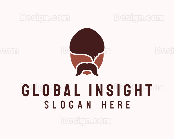 Acorn Mustache Man Logo
