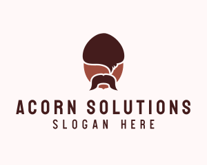 Acorn Mustache Man logo