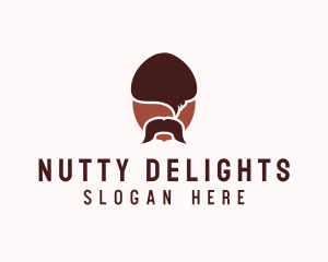 Acorn Mustache Man logo design