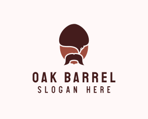 Acorn Mustache Man logo design