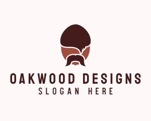 Acorn Mustache Man logo design