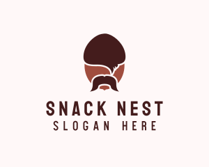 Acorn Mustache Man logo design