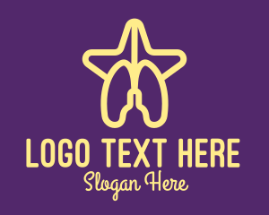 Oxygen - Yellow Lungs Star logo design