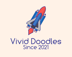 Pencil Rocket Ship  logo design