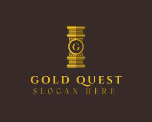 Gold Pillar Structure logo design