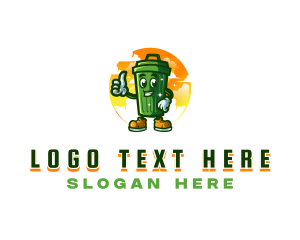 Garbage Trash Bin Mascot logo