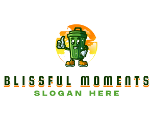 Garbage Trash Bin Mascot logo