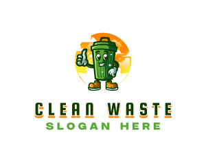 Garbage Trash Bin Mascot logo