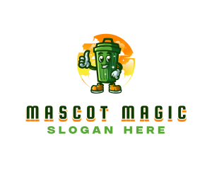 Garbage Trash Bin Mascot logo