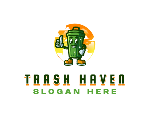 Garbage Trash Bin Mascot logo design