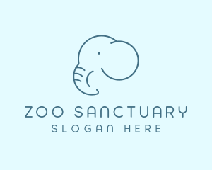 Wildlife Elephant Monoline logo design