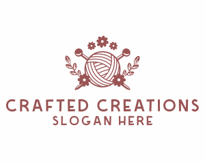 Flower Knit Yarn logo design