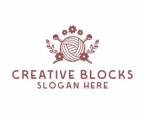 Flower Knit Yarn logo design