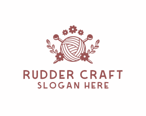 Flower Knit Yarn logo design