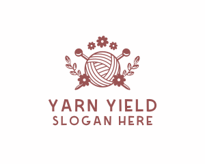 Flower Knit Yarn logo design