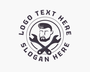 Handyman Wrench Hipster logo