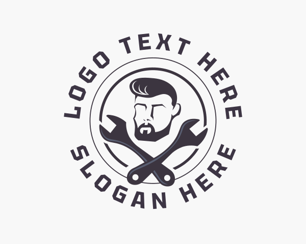 Handyman Wrench Hipster logo