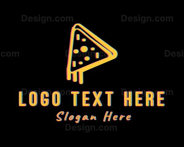 Pizza Slice Glitch Logo