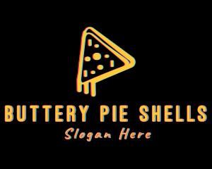 Pizza Slice Glitch logo design