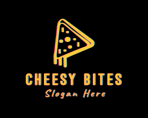 Pizza Slice Glitch logo design