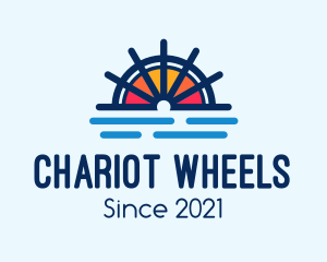 Marine Sunset Wheel logo design