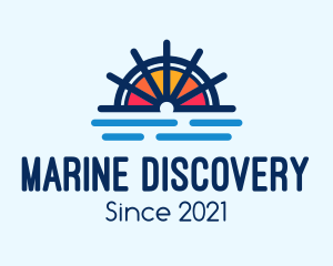 Marine Sunset Wheel logo design