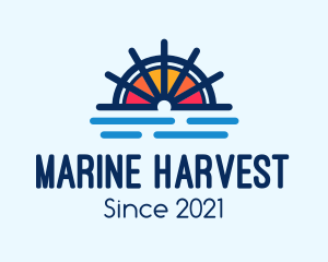 Marine Sunset Wheel logo design