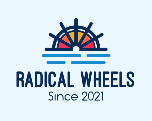 Marine Sunset Wheel logo design