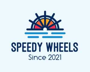 Marine Sunset Wheel logo design