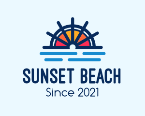 Marine Sunset Wheel logo design