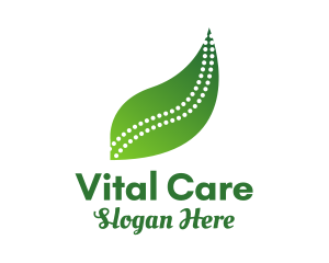 Natural Chiropractor Leaf  Logo