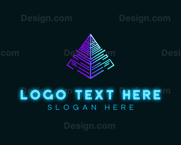 Pyramid Neon Traingle Logo