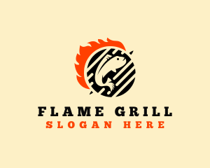 Fish Grill Flame logo