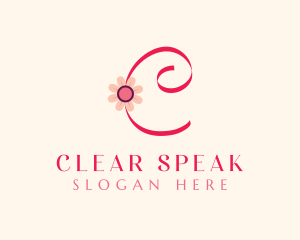 Pink Flower Letter C logo design