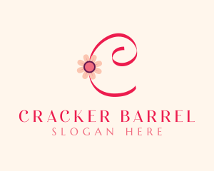 Pink Flower Letter C logo design